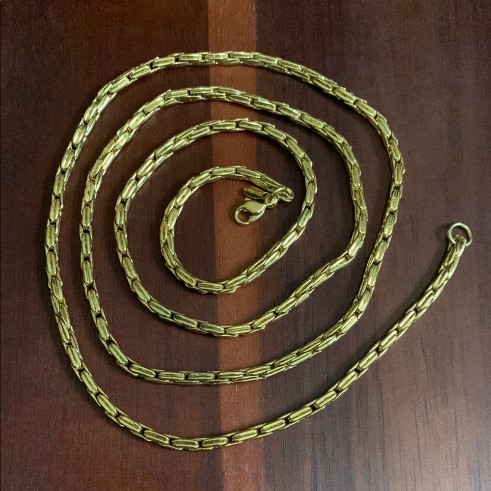 Monet gold tone long necklace